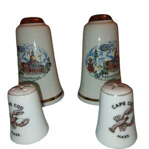 Vintage Massachusetts Salt and Pepper Shakers Set of two Hoss USA EUC